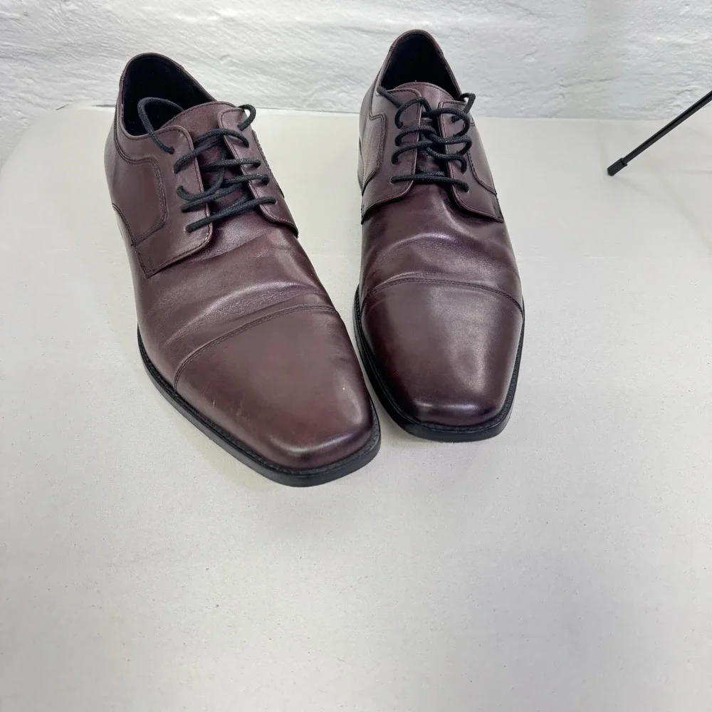 Johnston & Murphy Men's Burgundy Cap Toe Oxford Dress Shoes 13M ‎ Leather